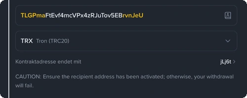 Roobet bitcoin – Betrag von externer Wallet senden, Netzwerk auswählen, Transaktion bestätigen